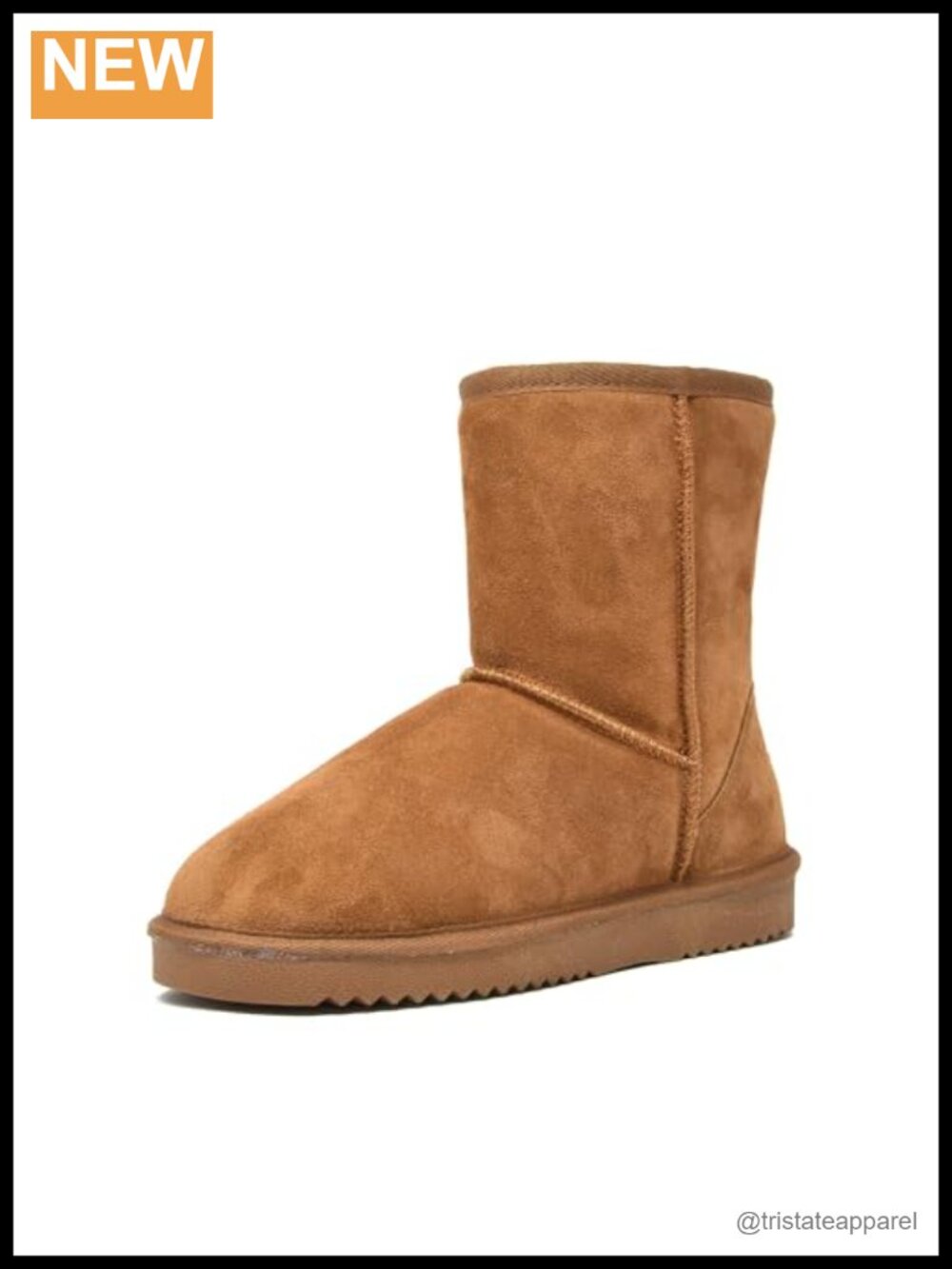 Mid Calf Suede Winter Snow Boots Faux Fur Lining Slip On Pull On Warm Cozy Boots